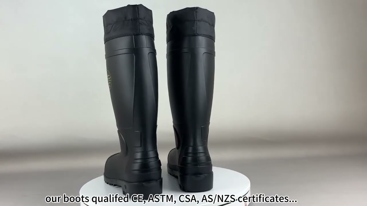 Felt Winter Rain Boots Steel Toe PVC Safety Gumboots