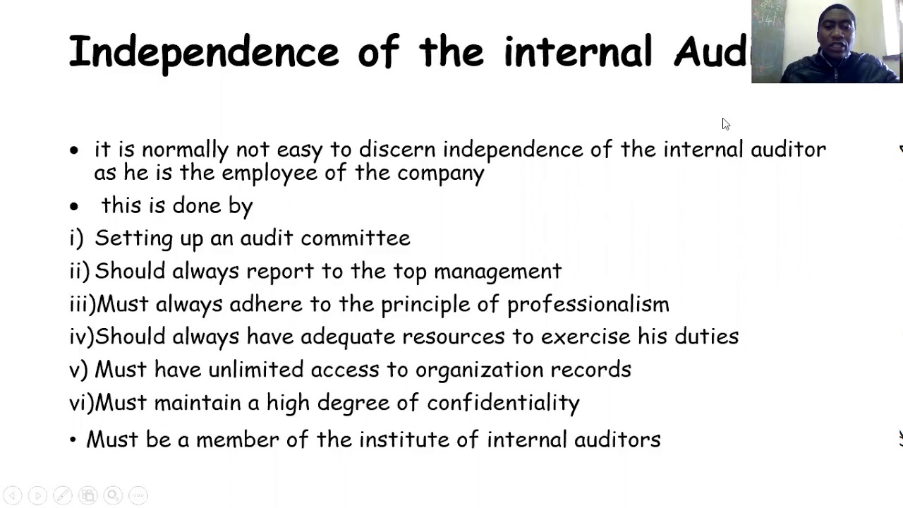 D  Muzividzi   Independence of the Internal Auditor CUAC 202 Auditing Principles and Practices