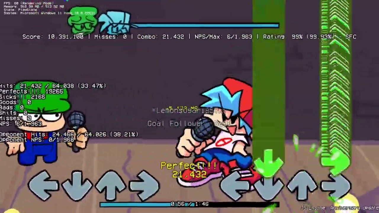 [FNF]JS Engine Sonorous Rendering Mode Test(Feat. @JordanSantiago)