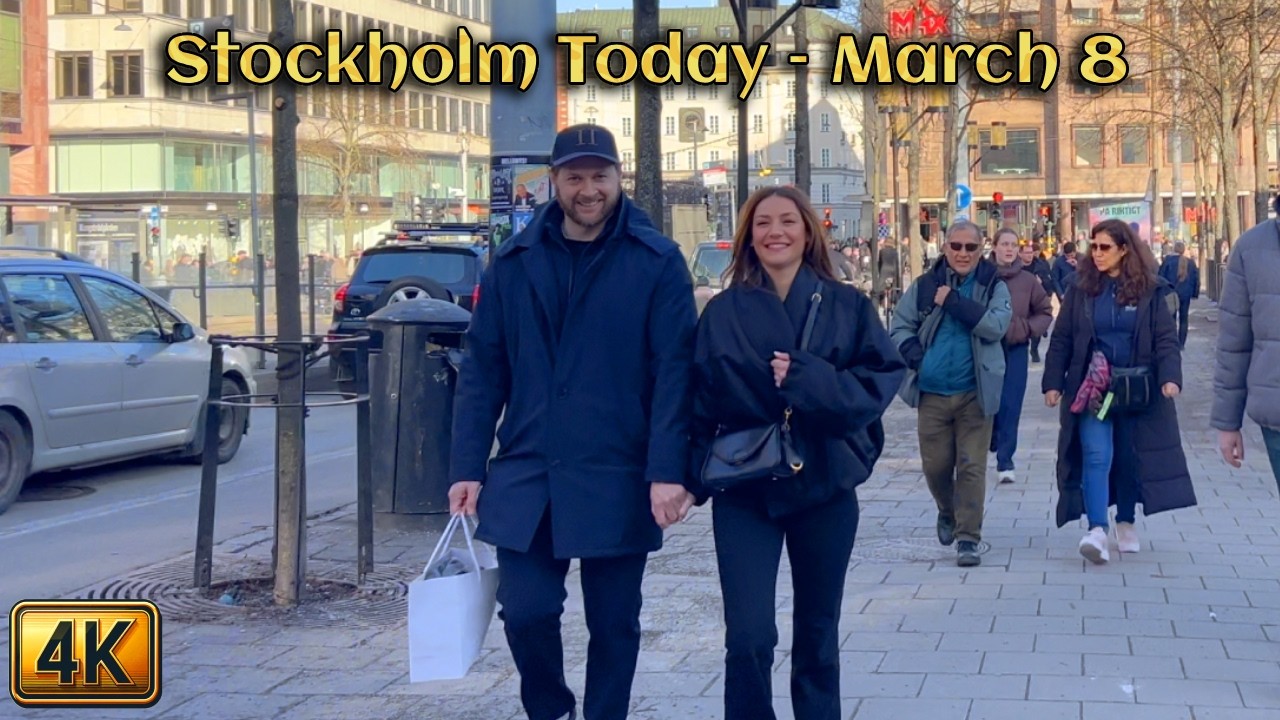 Stockholm on Sunday &ndash; March 8 | 4K City Walk