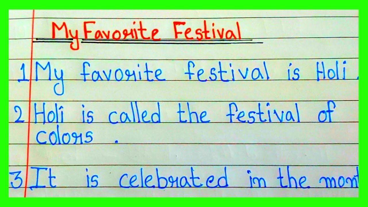 10 lines essay on my favorite festival holi|| my favorite festival essay|| english essay|| holi||