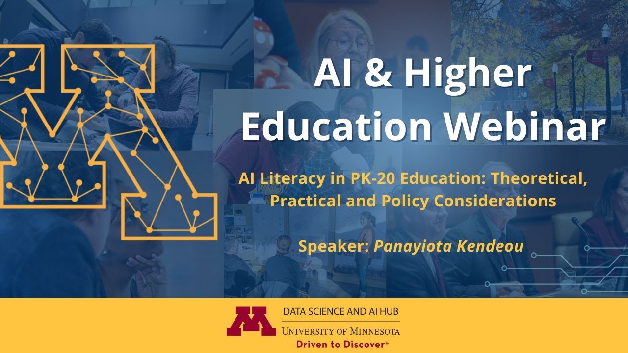 AI Literacy in PK-20 Education: An AI & Higher Education Webinar with Panayiota Kendeou