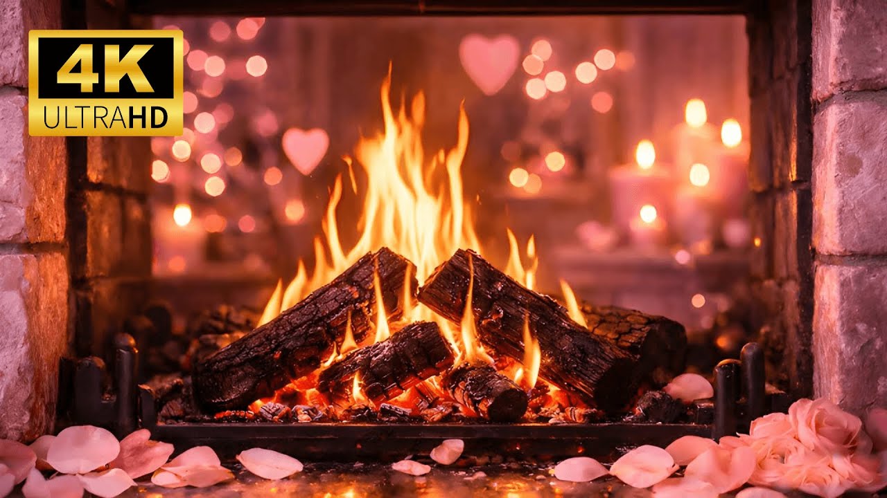 🔥 Cozy Background for “Making Babies” 😏 Romantic Crackling Fireplace  | 5 Hours Fire Ambience