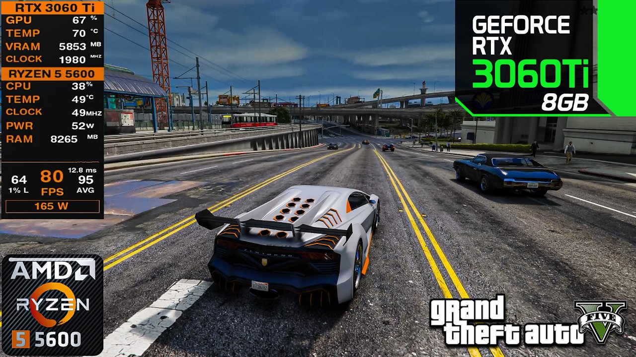 GTA V | RTX 3060 Ti + R5 5600 | Ultra Settings | 1440P FPS Benchmarks