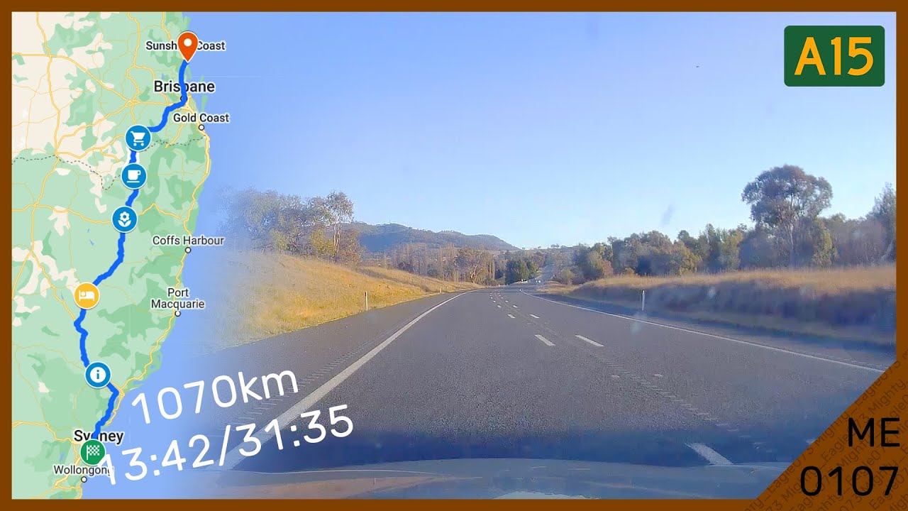 Sunshine Coast to Sydney Time Lapse! (via A15 New England Highway)
