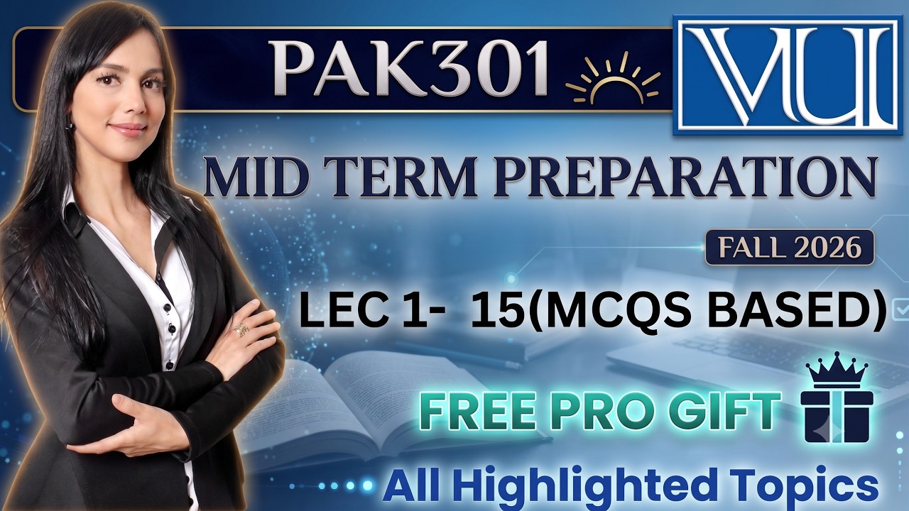 Pak 301 Midterm Preparation 2025 in 20 min | Solved MCQs  | 100% correct | free practise pro gift