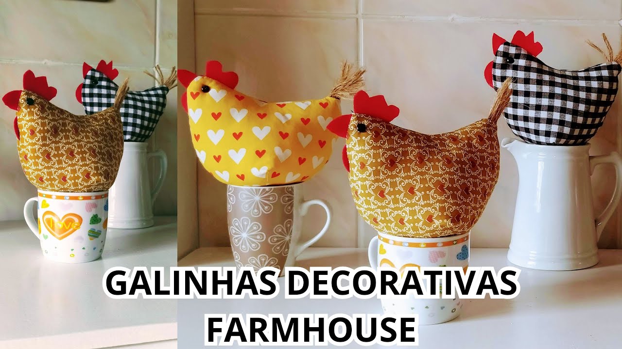 Decoração  Farmhouse, , Fiz galinhas decorativas