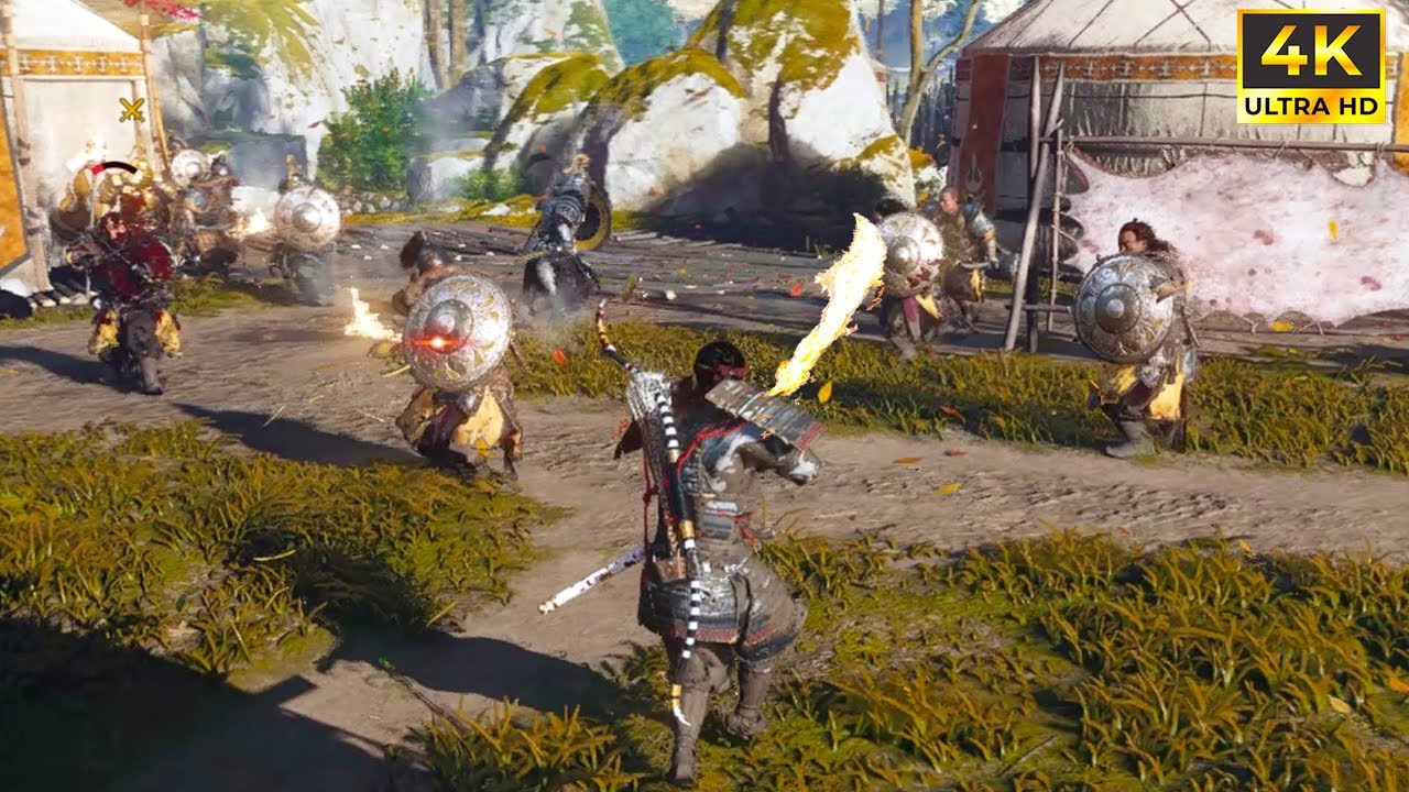 Ghost of Tsushima - Traditional Samurai Combat - Kishibe Village Liberation Gameplay