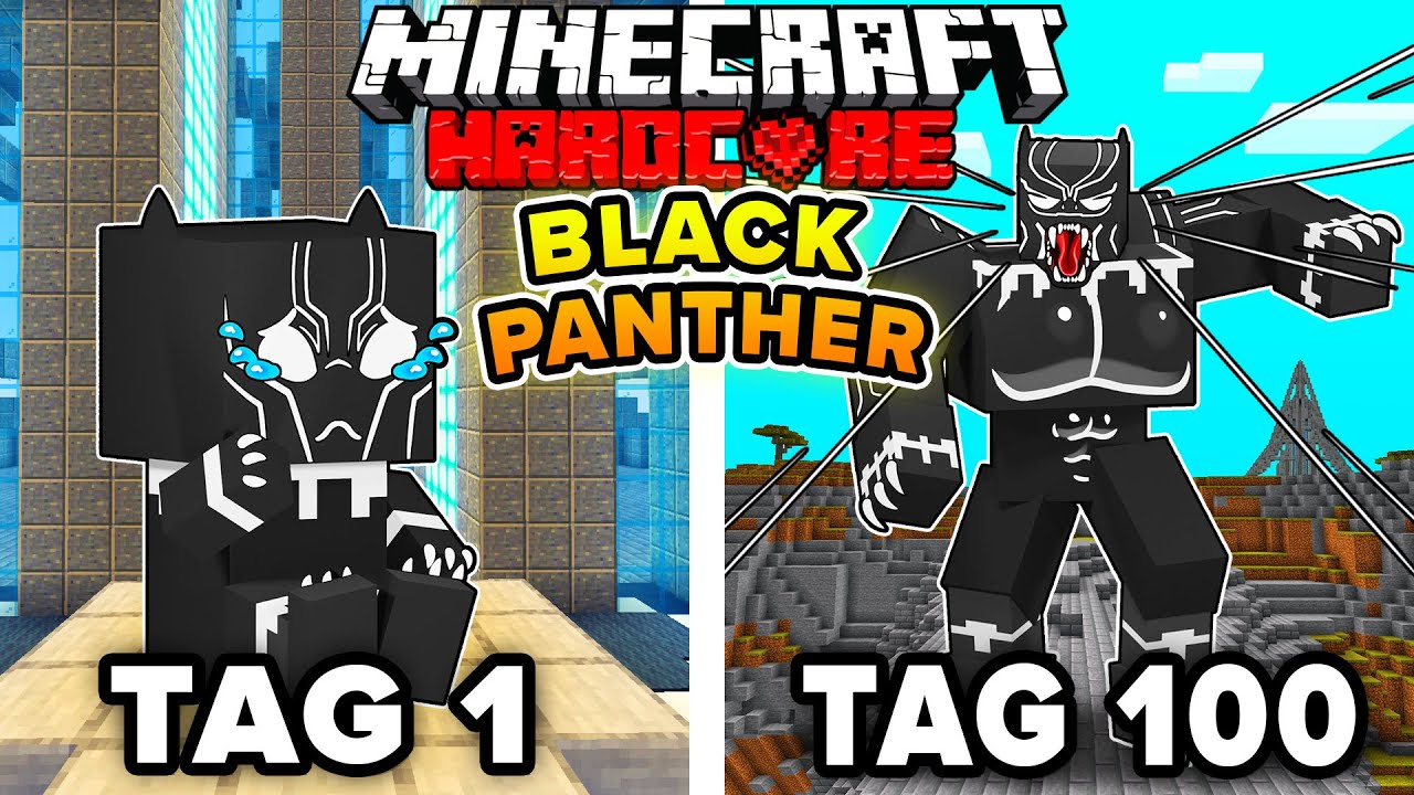 Ich überlebe 100 TAGE als BLACK PANTHER in Minecraft Hardcore!