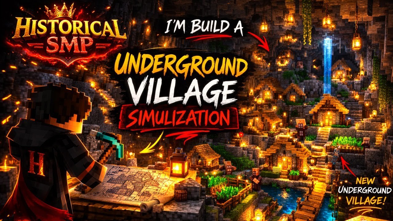 24/7 HISTORICAL SMP I'M LIVE BUILD UNDER GROUND VILLAGE ROCKXP27 IS LIVE 🛑