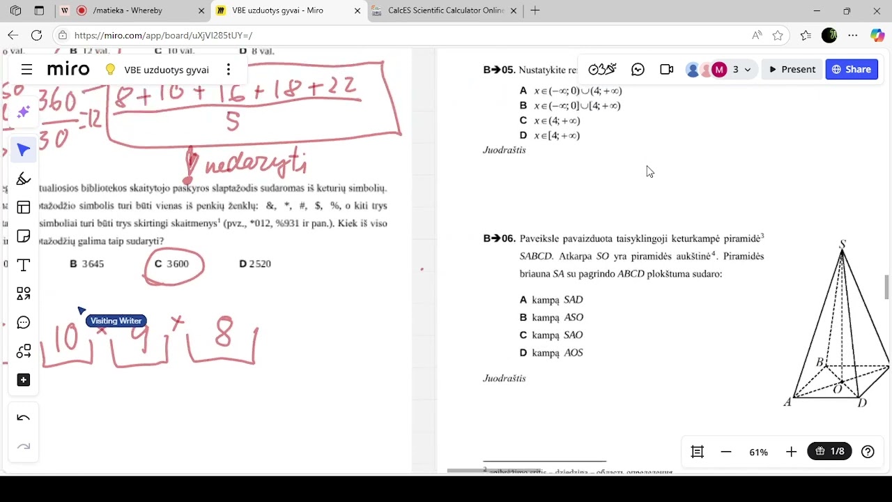VBE matematika 2024 (online spendimas gyvai)