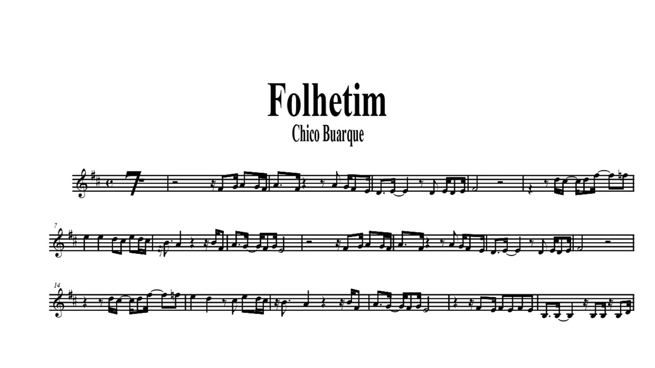 Folhetim | Chico Buarque | Sax Alto | Sheet Music | Partitura | Eb | Play Along