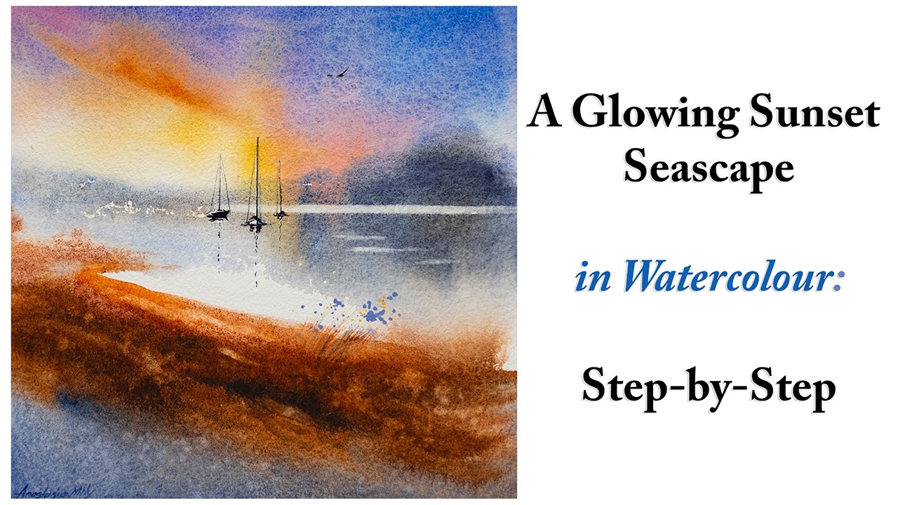 Paint a Glowing Watercolour Seascape: Step by Step | Creating Texture | Loose Expressive Style
