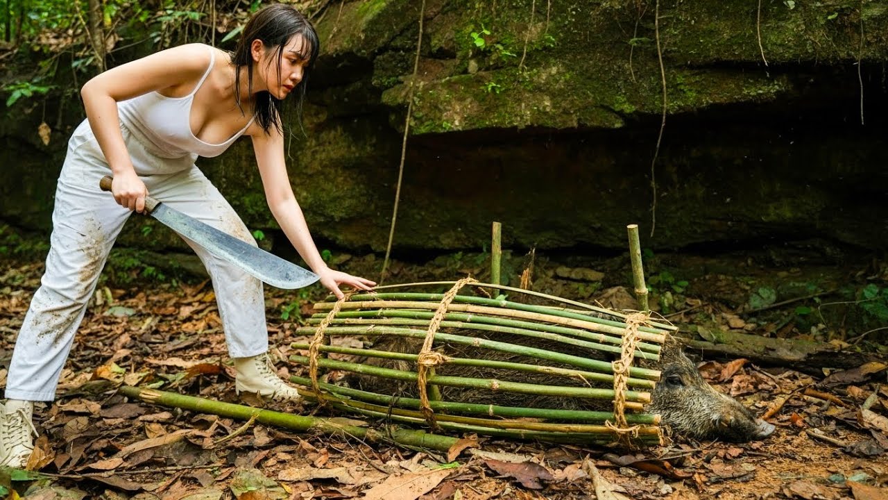 How I Outsmarted a Wild Boar Using a Primitive Trap in the Deep Forest
