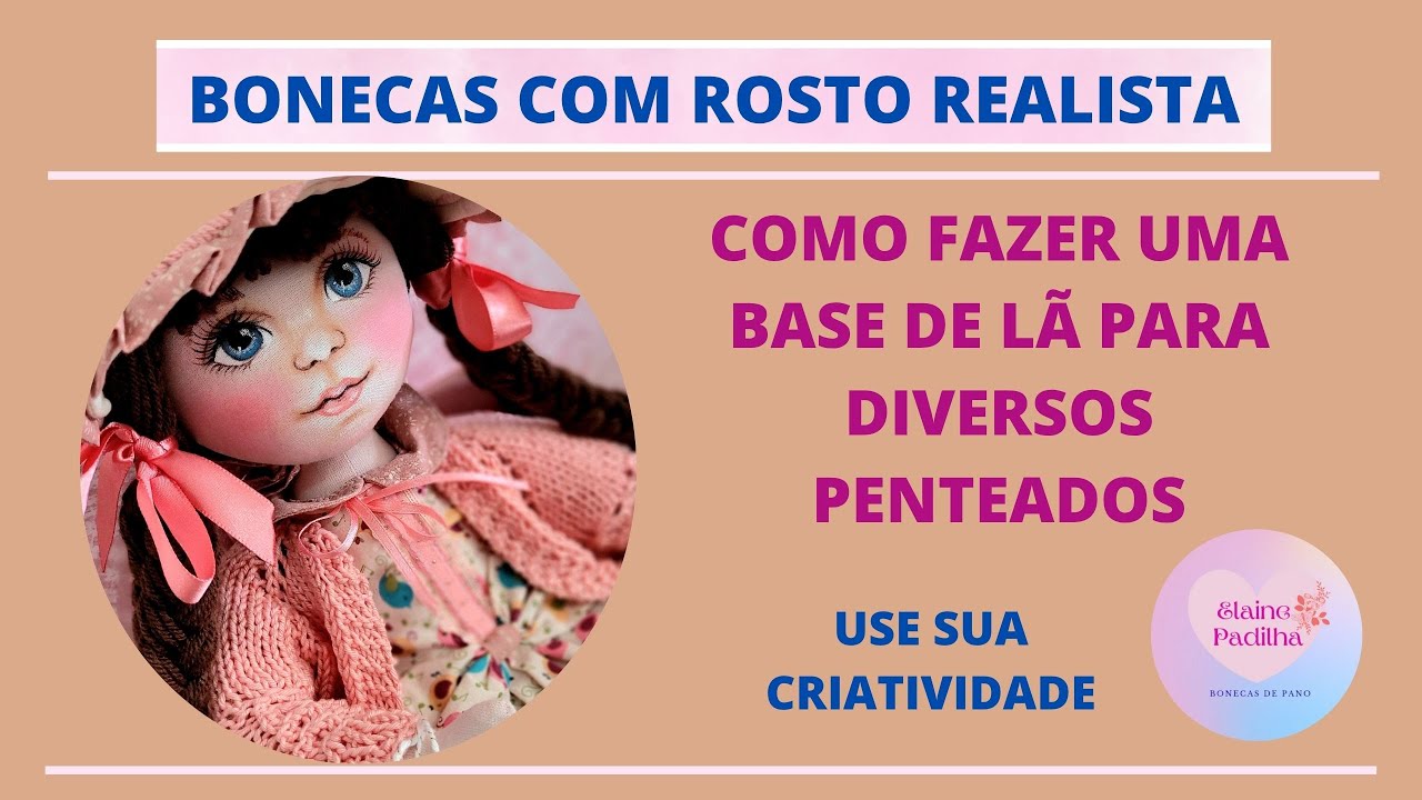 Como fazer uma base de cabelo de lã para penteados de boneca de pano.