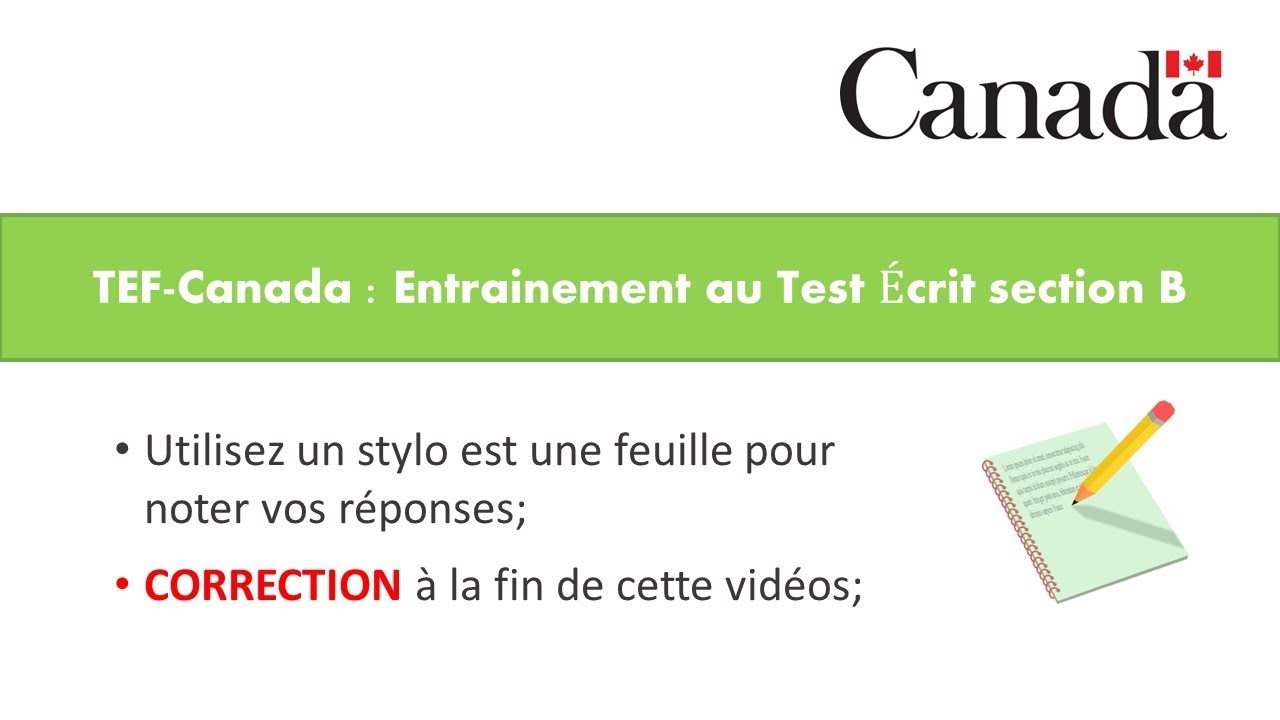 TEF-CANADA : Préparation au Test de Compréhension Écrite section B (Part 1)