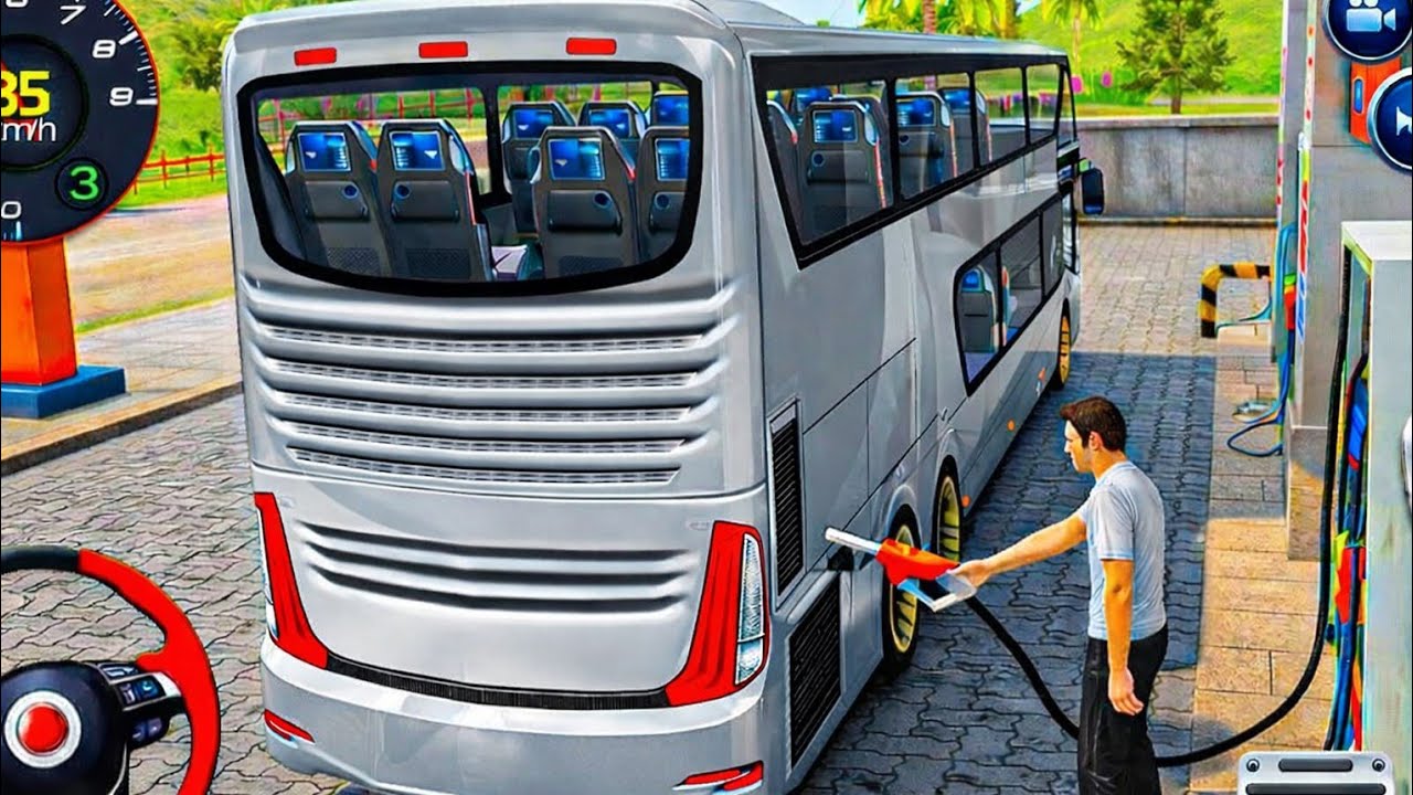 Real Bus Game – Bus Driving 🚍⛽ | Blue Bus Refueling | 3D Gameplay 2026