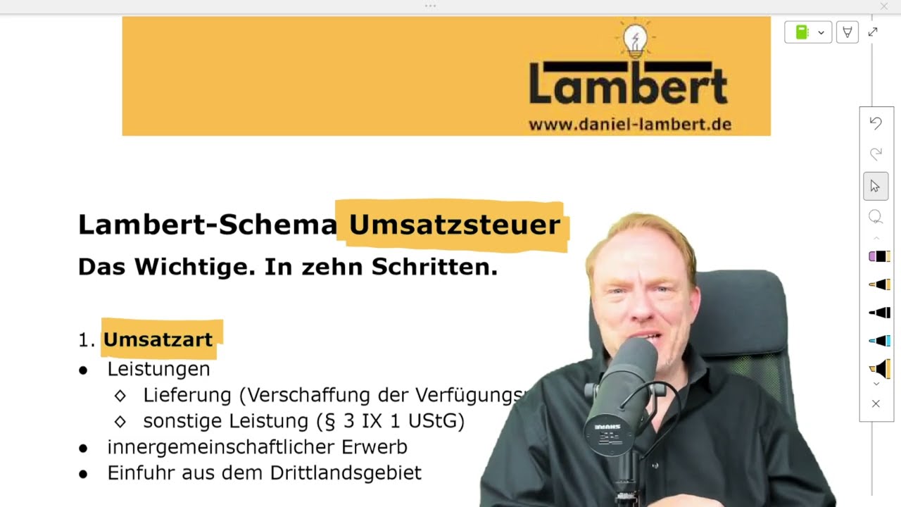 Tag 34 - Umsatzsteuer - Steuerbarkeit - LAMBERT-KOCHREZEPT - jeden Tag ein neues Video