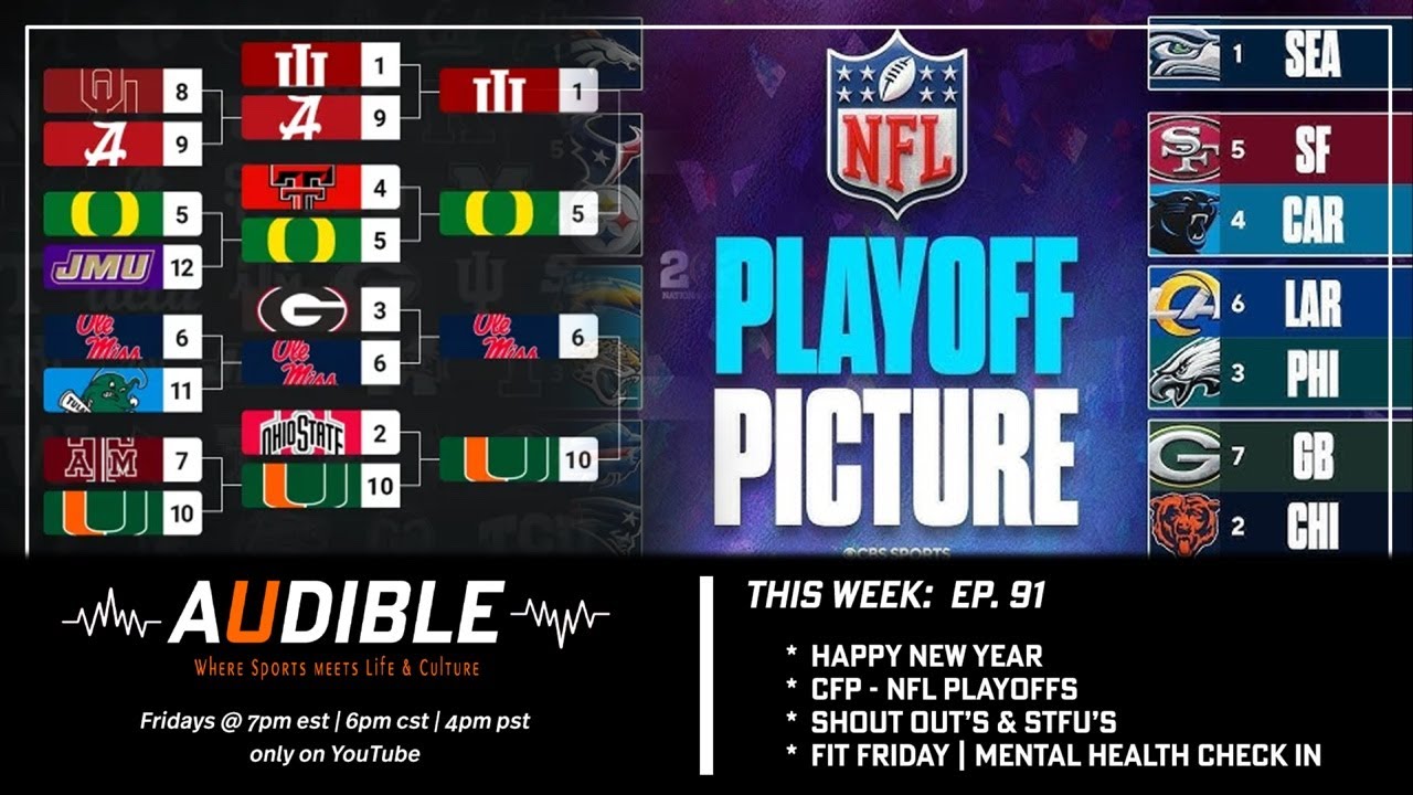 Audible Ep.91 | Happy New Year!!! | CFP Semis | NFL Playoff Picture