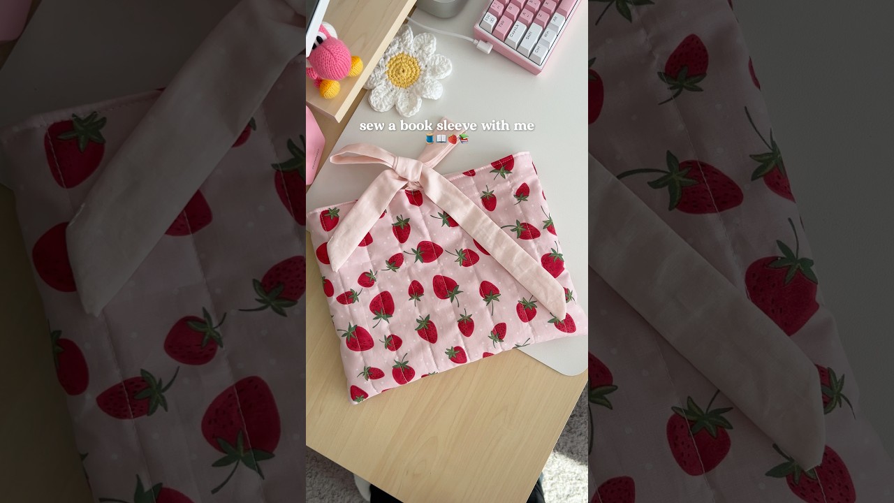 Sew a book sleeve with me 🌸📖 #sewing #sewingprojects #cozycrafts #hobbies #booktube