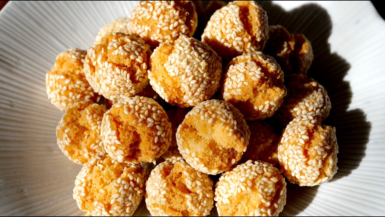 [開口笑 笑口棗 Smiling Sesame Cookie Balls] 現炸現吃好酥脆的年節零嘴，零失敗做法，必定開口笑！ – Home Cooked Delights