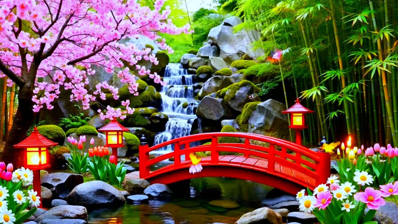 Calming Music for Sleep 🌿 Bamboo Water Sounds, Healing Piano Music, Deep Sleep, Spa & Massage Music