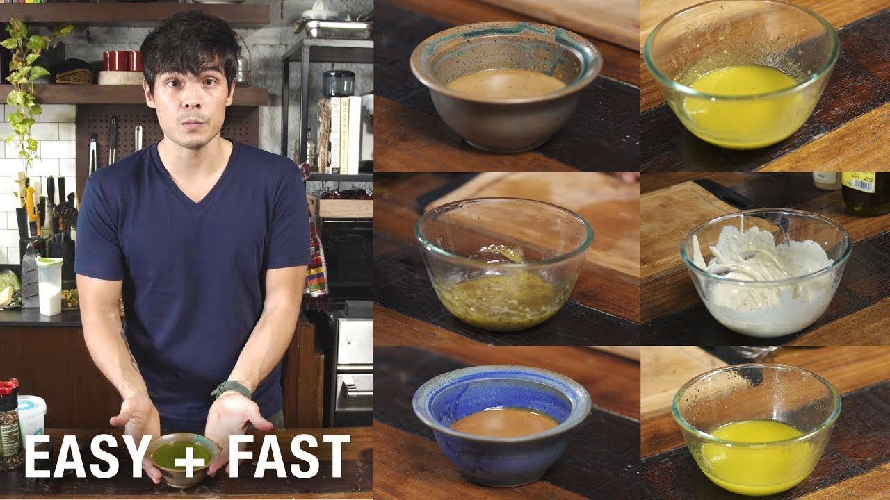 8 Healthy Salad Dressings (REALLY QUICK)