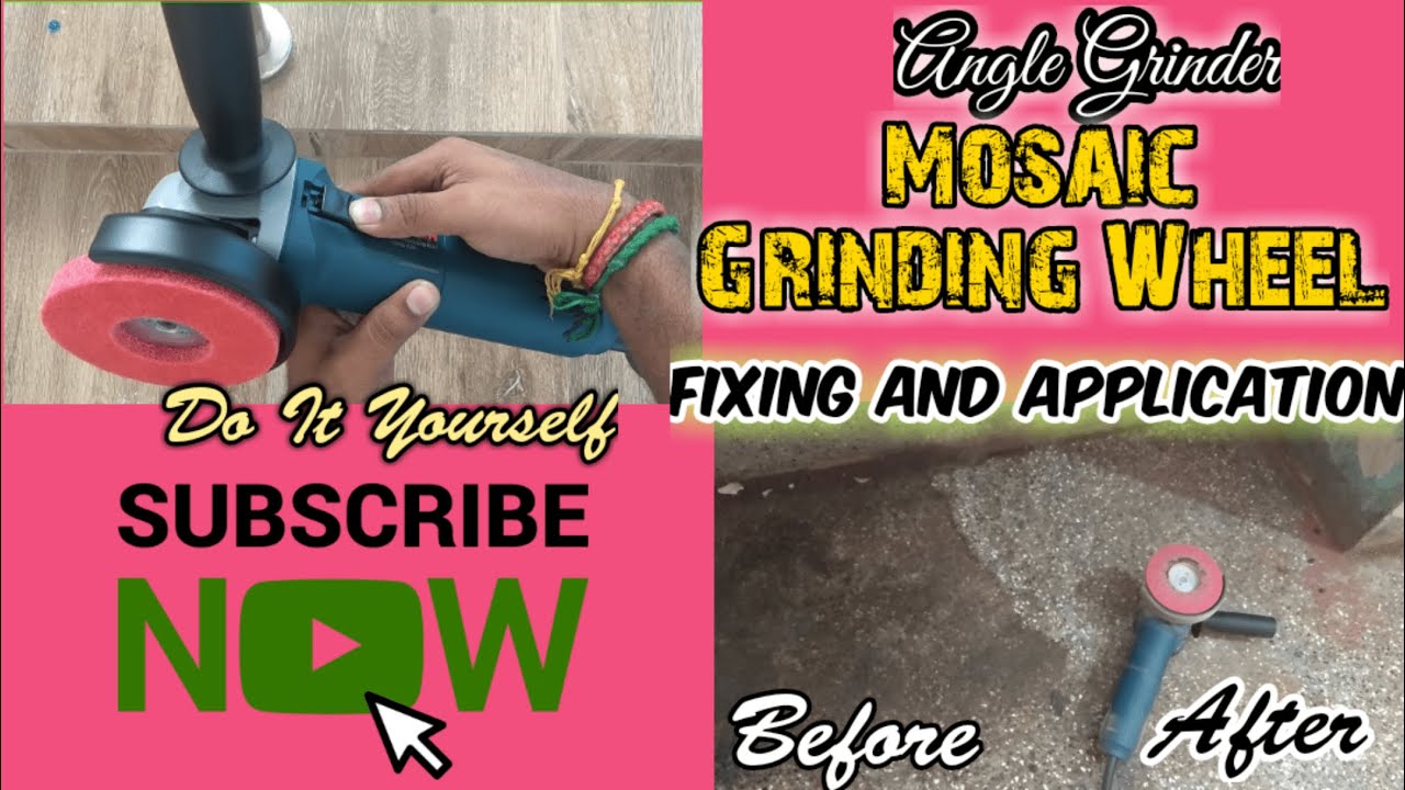 Mosaic Grinding Wheel fixing and its application using an Angle grinder machine