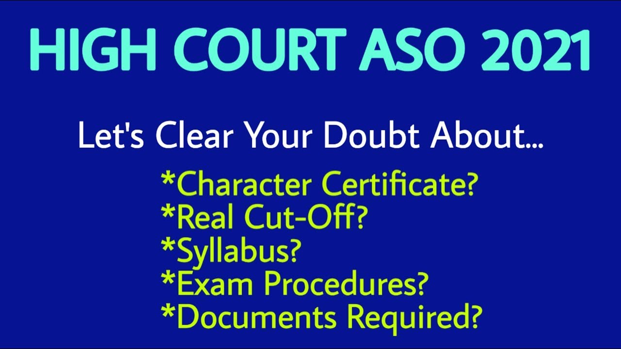 OHC ASO Recruitment 2021 | High Court ASO 2021 Clear your all doubt | How to Apply for OHC ASO 2021