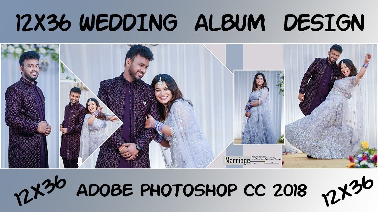 12×36 Wedding Album Design In Photoshop Tutorial Step By Step.