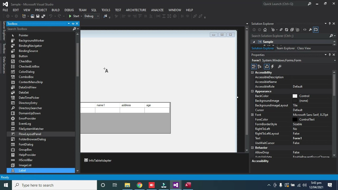 Connecting Microsoft Access Database to Visual Basic Program using Database Binding