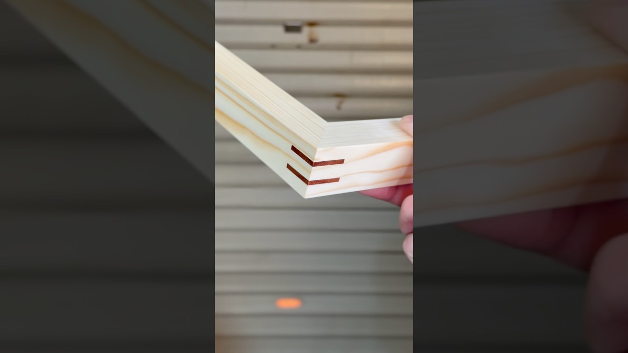 A double spline miter joint made using hand tools. #shorts