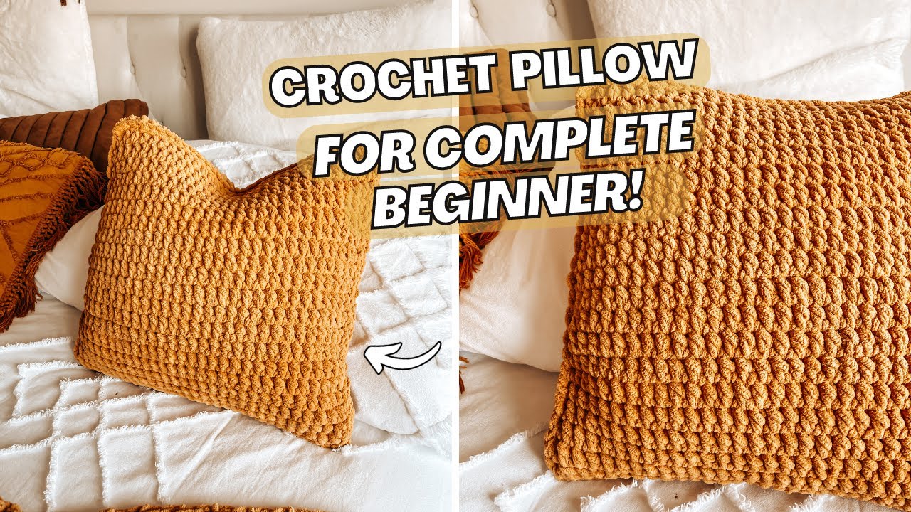 How to crochet a pillow for complete beginner! Tutorial | CJ Design