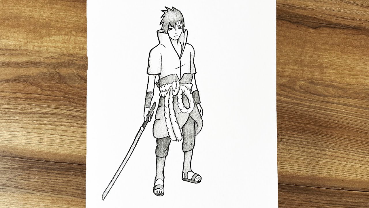 How to draw Sasuke Uchiha (Naruto) full body || Sasuke drawing full body