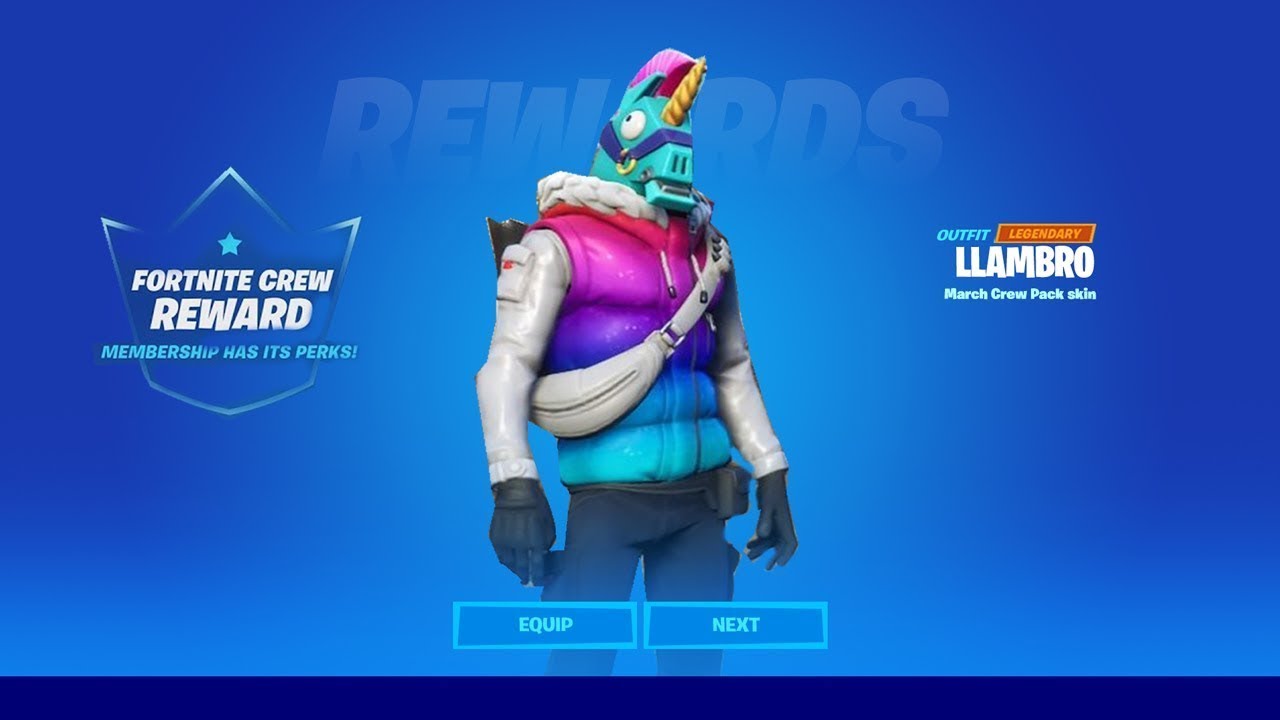 New Llambro Skin In Fortnite! (March Fortnite Crew Pack)