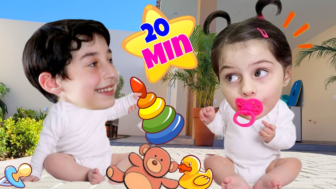 Mimi e Julinha em Histórias Engraçadas sobre Bebês e brinquedos e outras histórias com a Irmãzinha