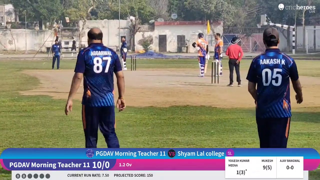 PGDAV Morning Teacher 11 vs Shyam Lal college live cricket match | 2nd Swami Dayanand Saraswati Int