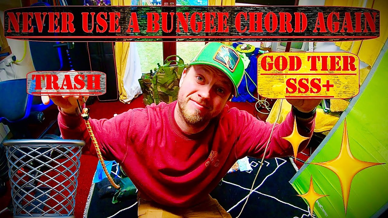 Never use a bungee chord again! Ultimate easy knot to learn for Camping Gear