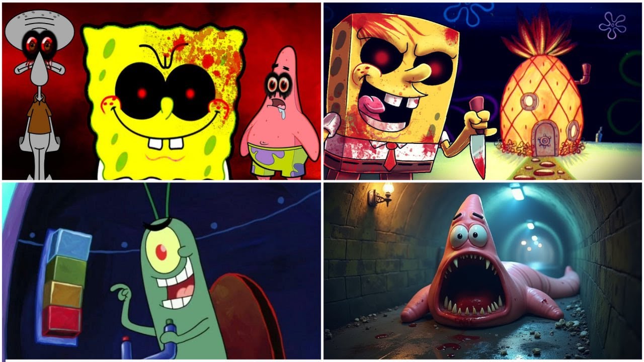 Spongebob SquarePants vs Patrick Star vs Plankton vs Crabs Tiles hop
