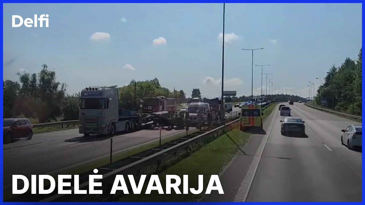 Tiesiogiai iš įvykio vietos: ties išvažiavimu iš Vilniaus – didelė avarija