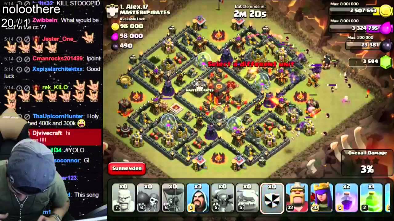 MonsterDFace Gets his Revenge in War!!!! Max TH10 Attack