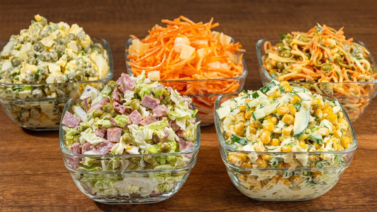 5 быстрых САЛАТОВ к пасхальному столу🥗😍👍 Быстрые и вкусные салаты