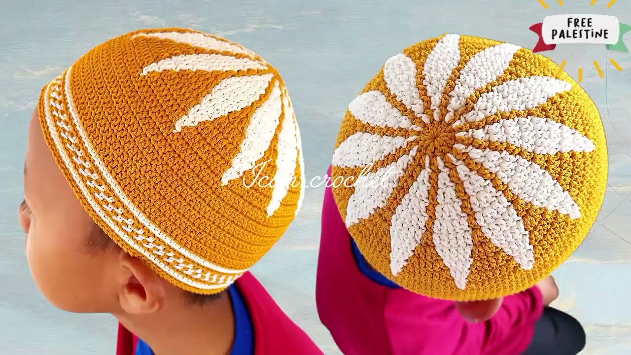 Tutorial Peci Rajut Tapestry Ramadhan 2026 || Tapestry crochet cap prayer in Ramadhan 2026