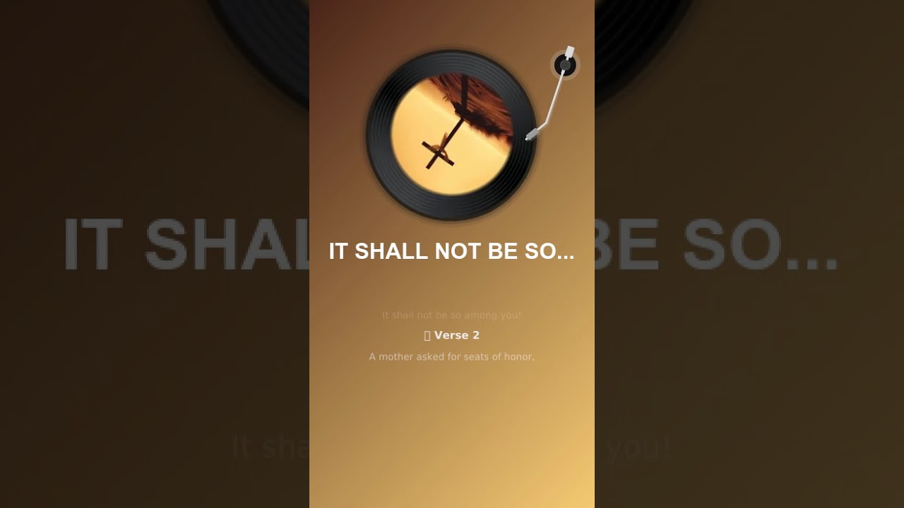 IT SHALL NOT BE SO AMONG YOU 1 #christianmusic #gospelmusic