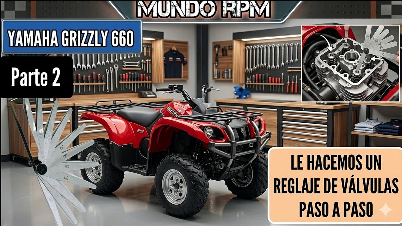 PARTE 2 : ATV YAMAHA GRIZZLY 660.HACER REGLAJE DE VALVULAS. valve adjustment quad. mantenimiento