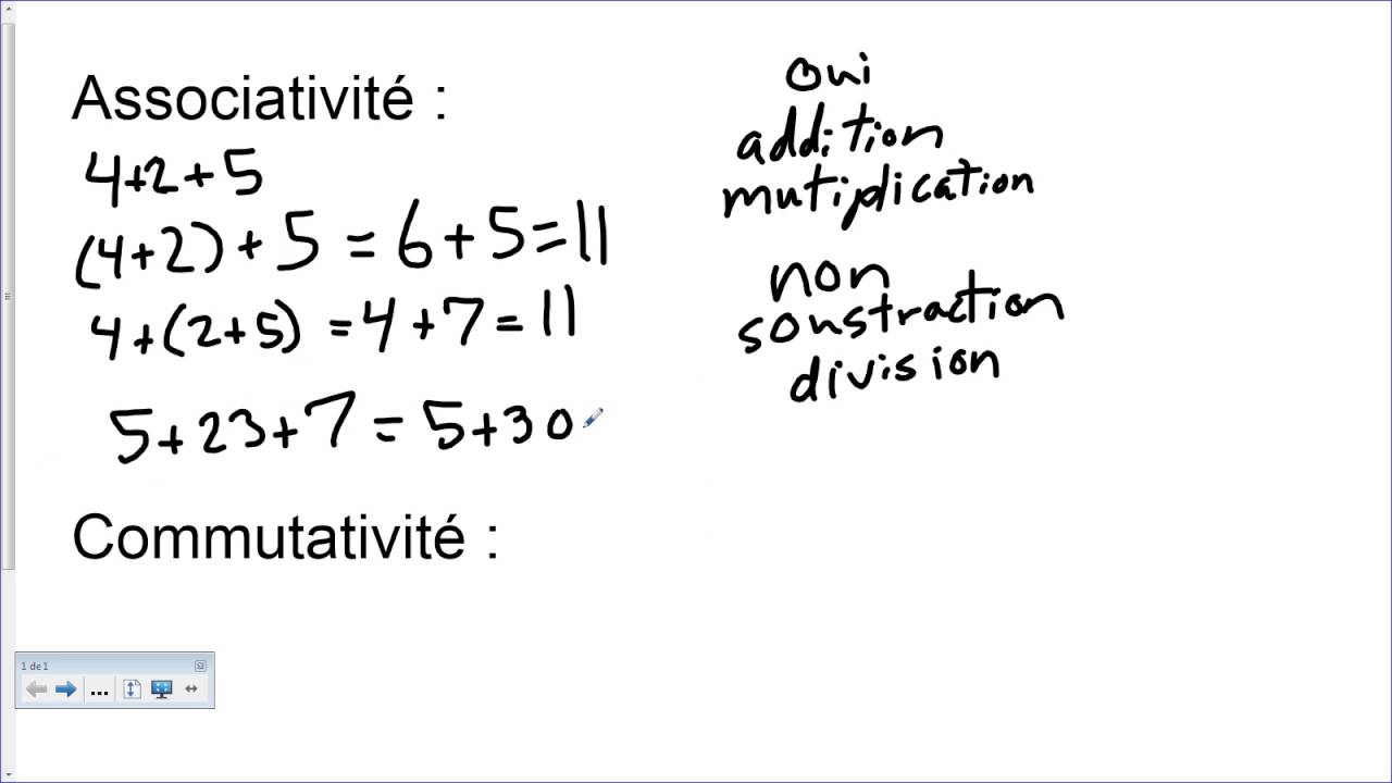 Associativité, commutativité, élément neutre