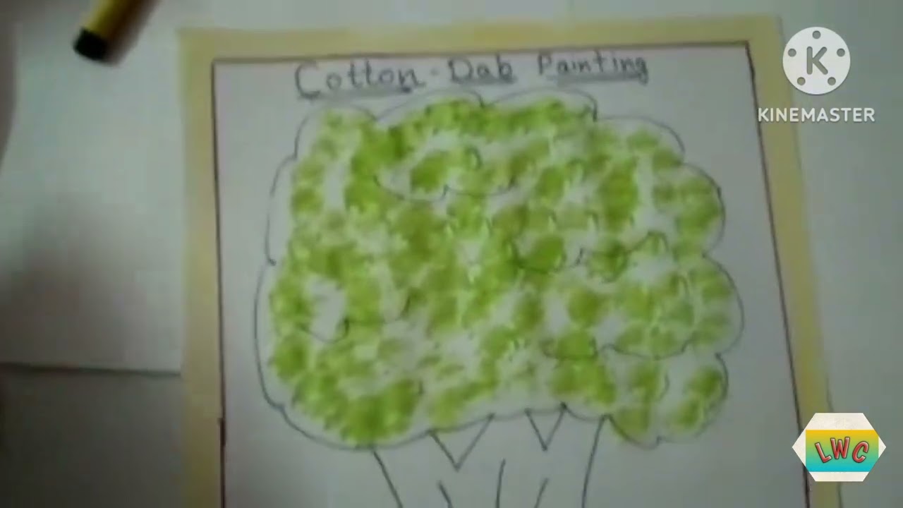 Art And Craft for kids | Cotton Dab Painting | Craft For children |  Easy colouring activity |