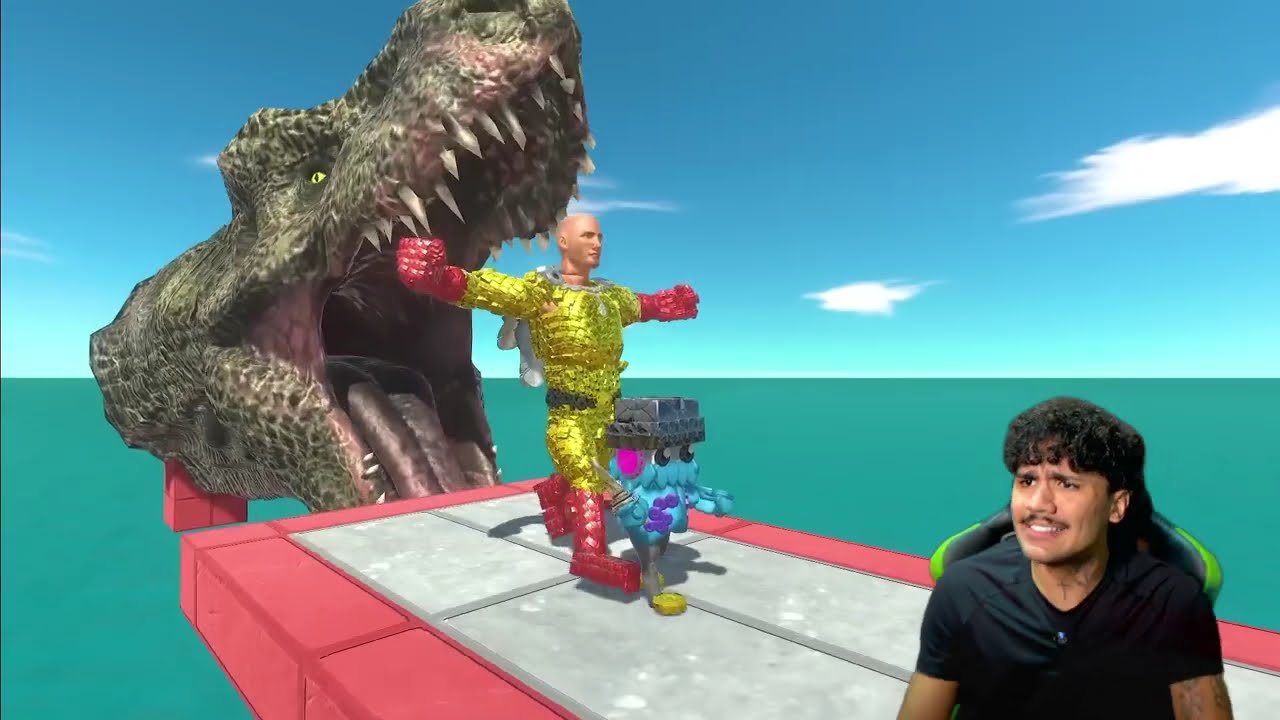 Reagindo a Fuga da cabeça do T-rex e alcance o Portão da Evolução - Animal Revolt Battle Simulator