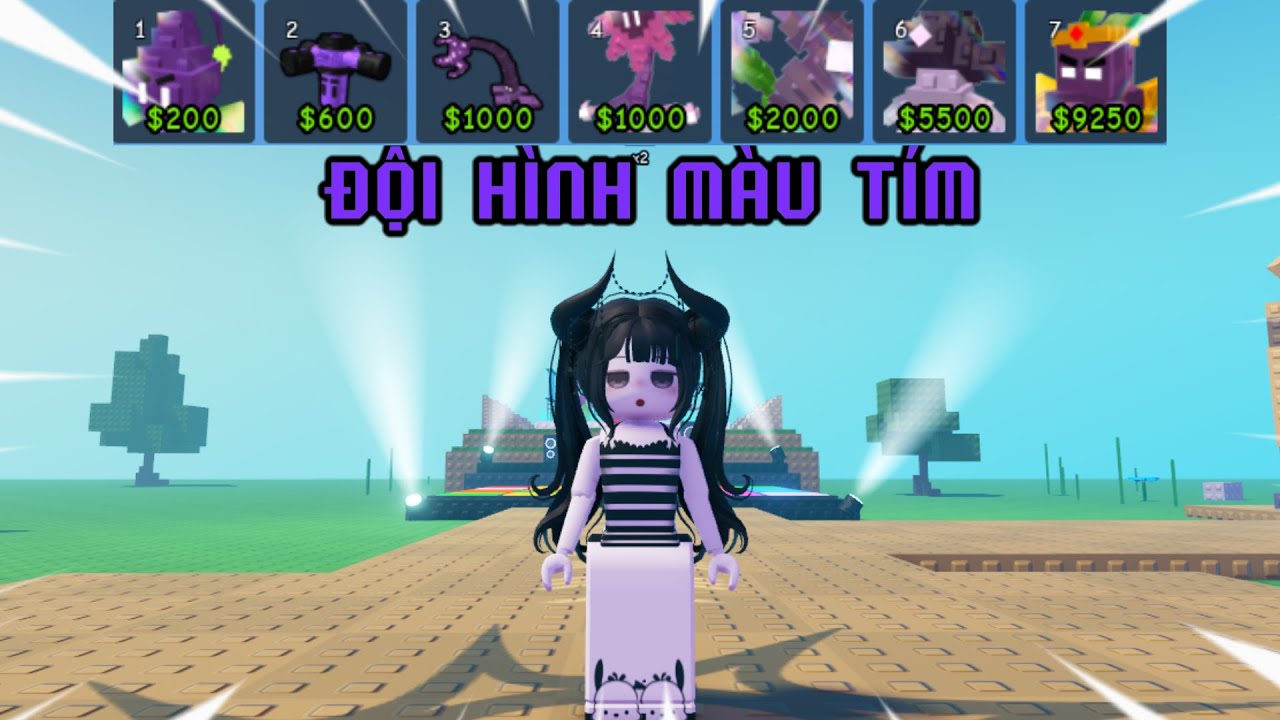 Đội hình full tím liệu có bá đạo? | garden tower defense [roblox]