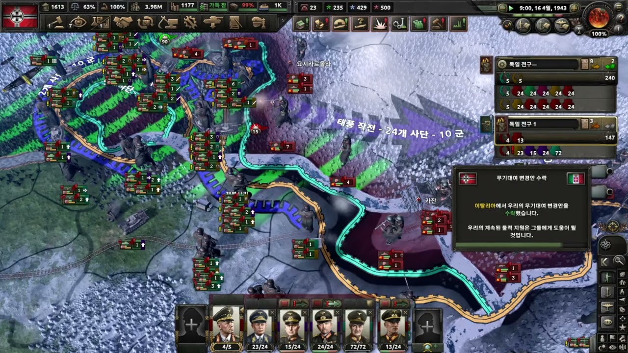 하츠오브아이언4(Hearts of Iron IV) 독일 플레이 1-9